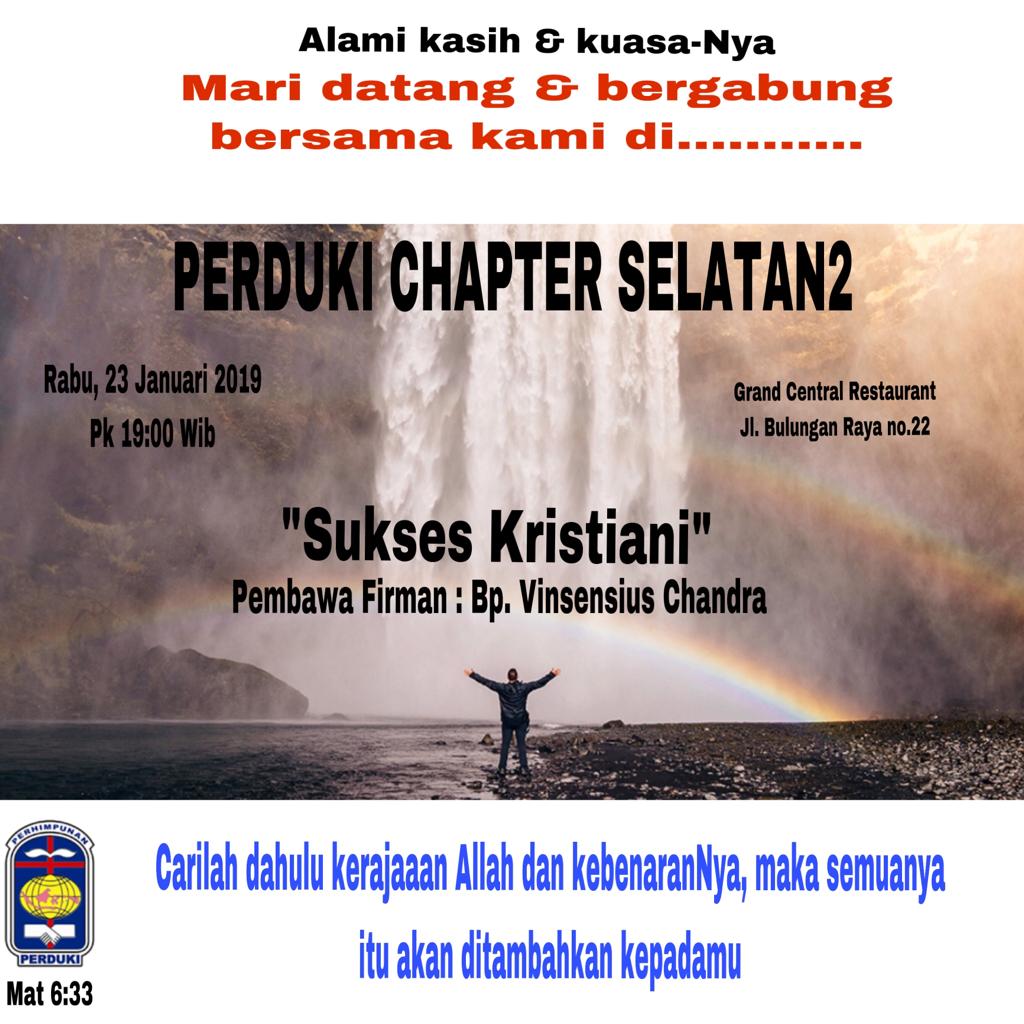 Perduki Chapter Selatan 2 – Rabu, 23 Januari 2019