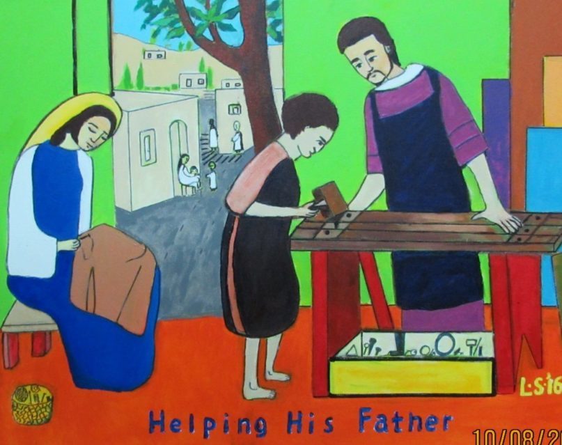 Lukisan LXXIV – Helping His Father