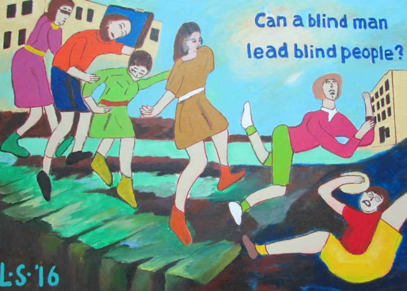 Lukisan CII – Can A Blind Man Lead Blind People?