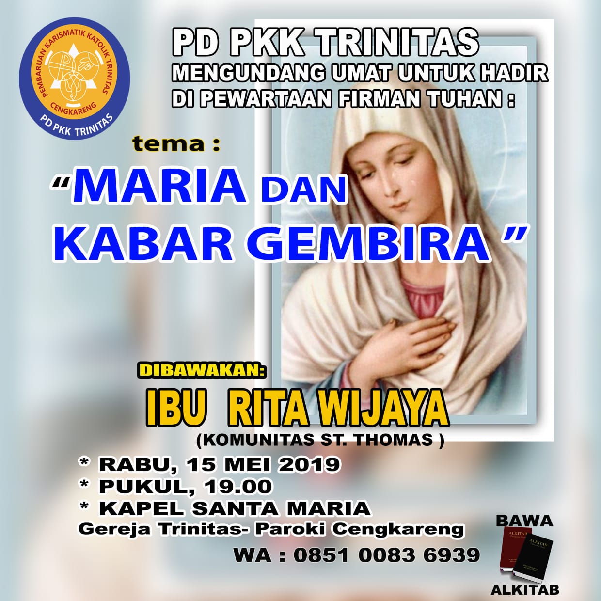 PD PKK Trinitas – Rabu, 15 Mei 2019