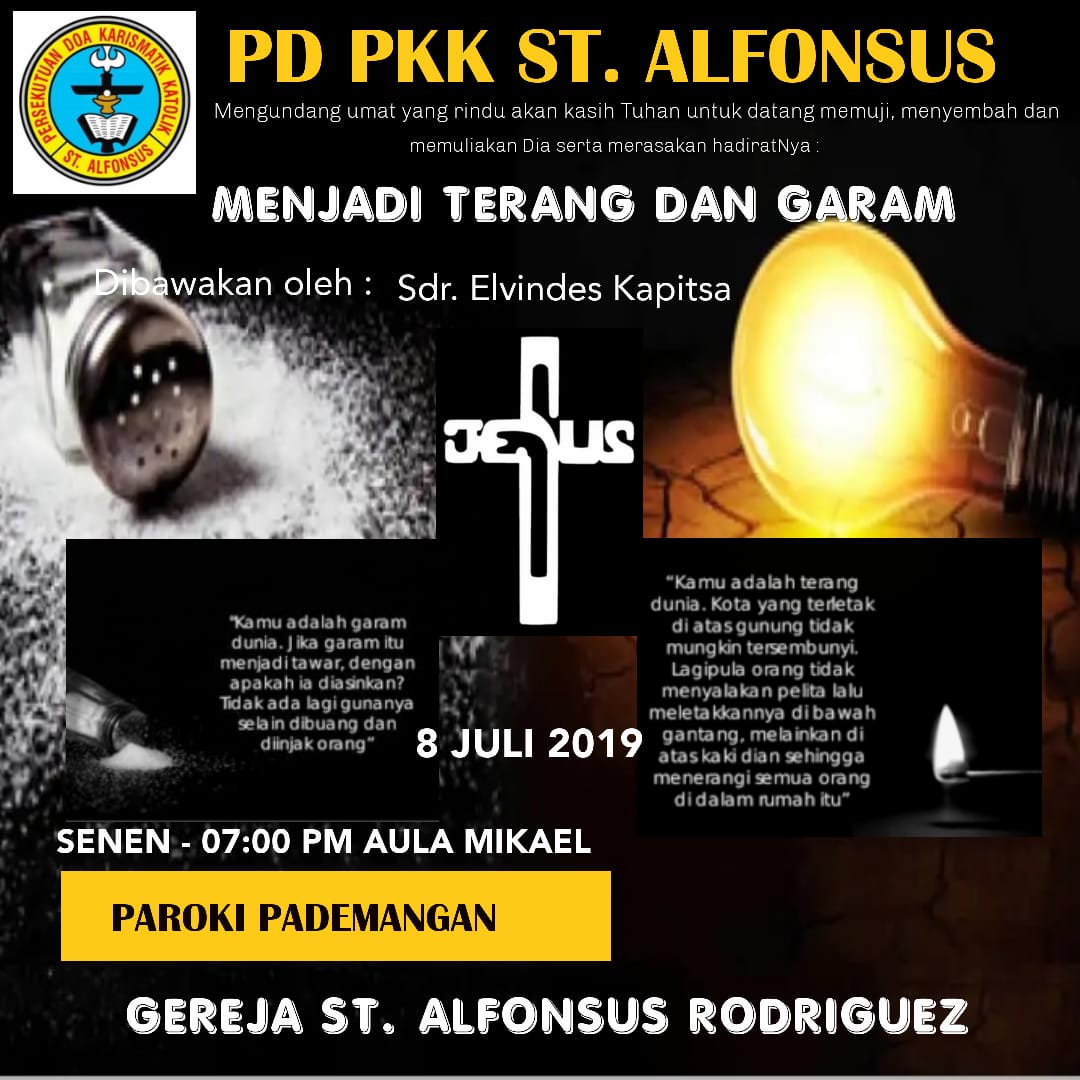 PD PKK St. Alfonsus – Senin, 08 Juli 2019